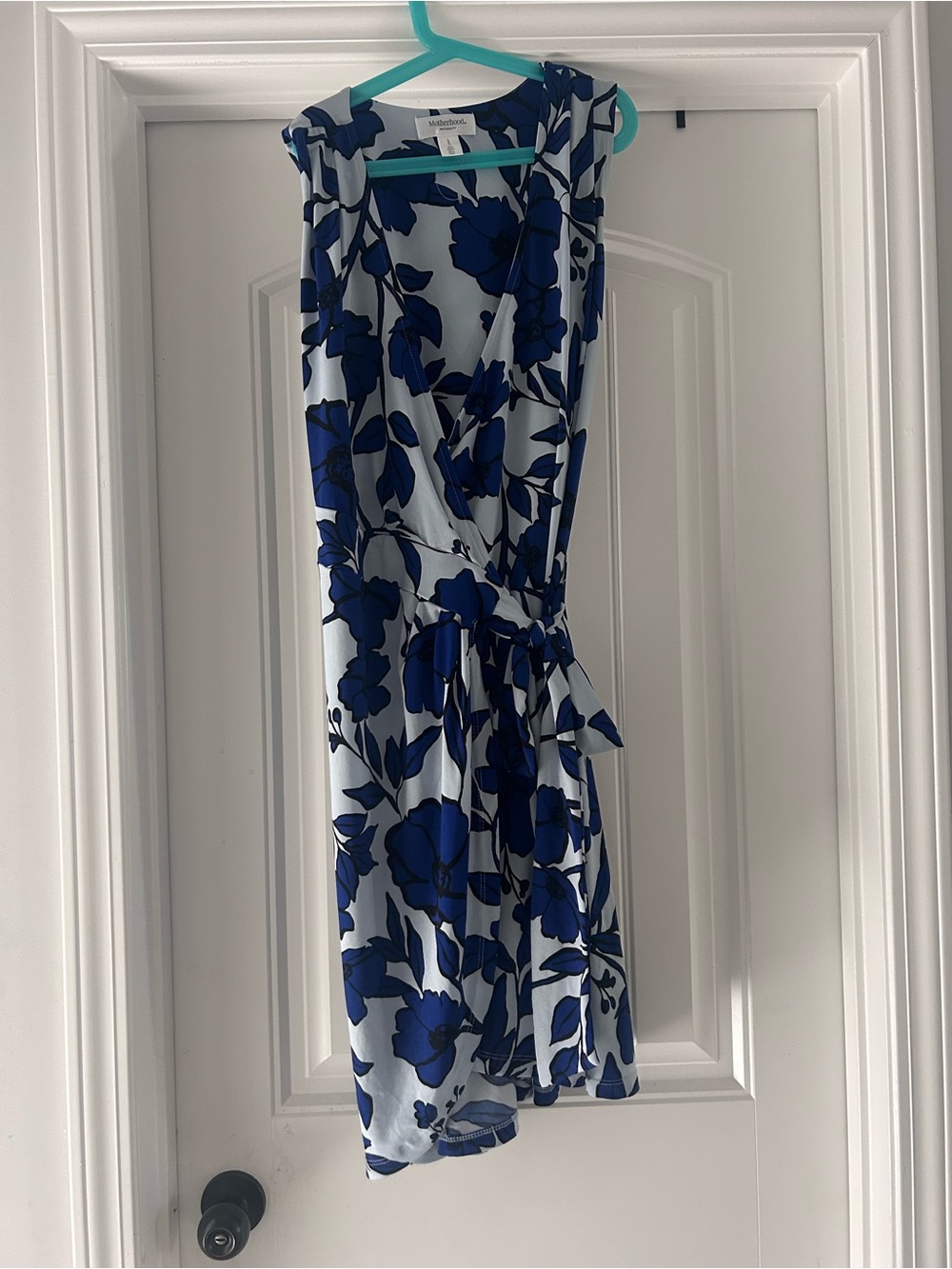 Motherhood Maternity Blue Floral Wrap Dress
